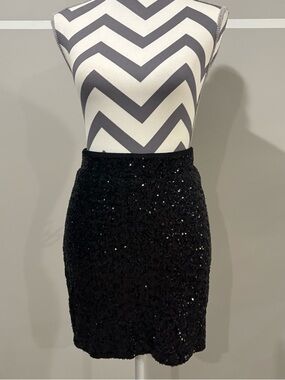 Arden B Black Sequin Mini Skirt